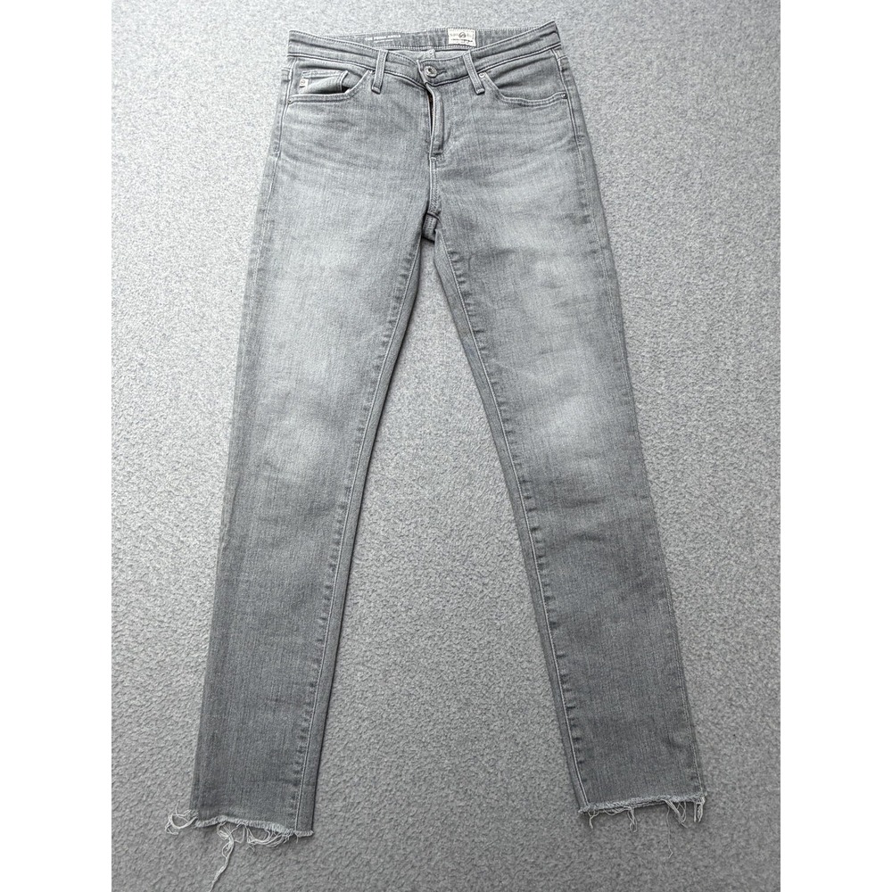AG Adriano Goldschmied The Prima Ankle Jeans Womens 25R Gray Mid Rise Distressed